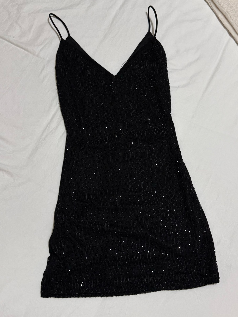 Black Mini Sequin Party Dress